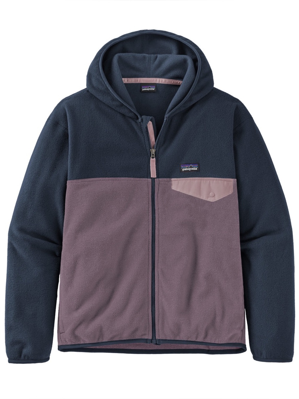Patagonia Baby Micro D Snap-T Fleece Jacket Size XL Blue Purple Hoody Full Zip